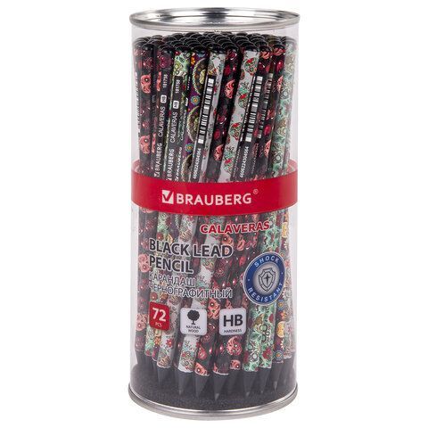 Карандаш чернографитный BRAUBERG 72 шт. &quot;CALAVERAS&quot;, 1 шт., HB, корпус ассорти, 181758