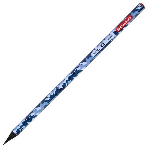 Карандаш чернографитный BRAUBERG 72 шт. &quot;ARMY&quot;, 1 шт., HB, корпус ассорти, 181770