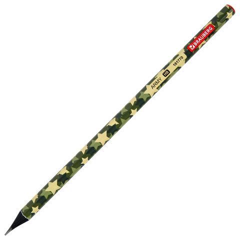 Карандаш чернографитный BRAUBERG 72 шт. &quot;ARMY&quot;, 1 шт., HB, корпус ассорти, 181770
