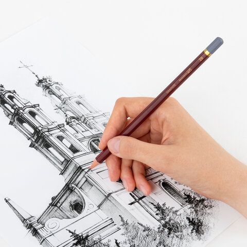 Карандаш чернографитный художественный 2B, 1 шт., BRAUBERG ART 12 шт. &quot;PREMIERE&quot;, ВЫСШЕЕ КАЧЕСТВО, 181888