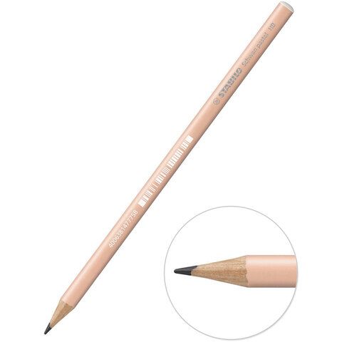 Карандаш чернографитный STABILO 12 шт., 1 шт., &quot;Schwan Pastel&quot;, HB, корпус персиковый, 421/HB-4