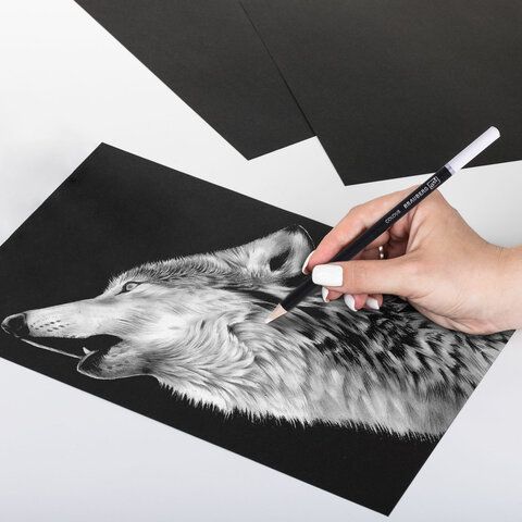 Карандаш БЕЛЫЙ художественный мягкий, 1 штука, грифель 3,3 мм, BRAUBERG ART 50 шт. CLASSIC, 181921