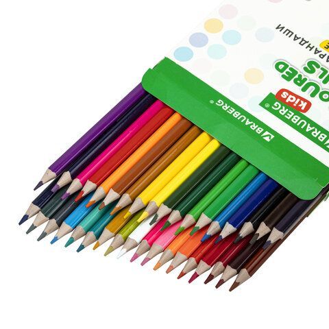 Карандаши цветные BRAUBERG KIDS, 36 цветов, трехгранный корпус, грифель мягкий 3 мм, 181945