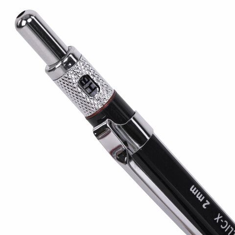 Карандаш механический цанговый 2 мм, HB, BRAUBERG &quot;METALLIC X-20&quot;, металлические детали, 181976