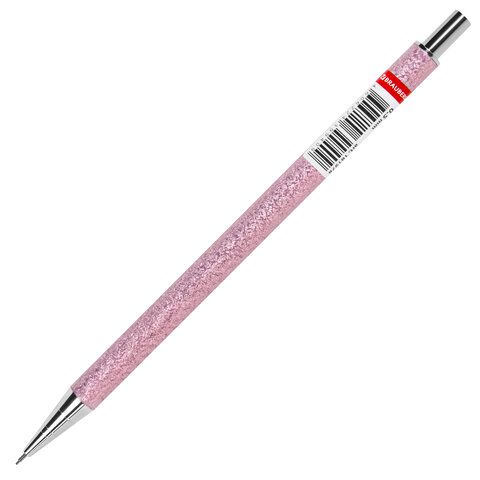 Карандаш механический 0,5 мм, HB, BRAUBERG &quot;ROSE PINK&quot;, металлический корпус, 181979