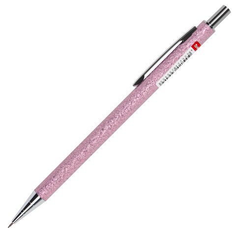 Карандаш механический 0,5 мм, HB, BRAUBERG &quot;ROSE PINK&quot;, металлический корпус, 181979