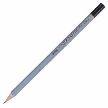 Карандаш чернографитный KOH-I-NOOR 12 шт. 1860, 1 шт., 4B, корпус серый, 186004B00104