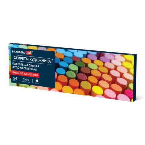 Пастель масляная художественная BRAUBERG ART "Секреты художника", 24 цвета, круглое с, 182096