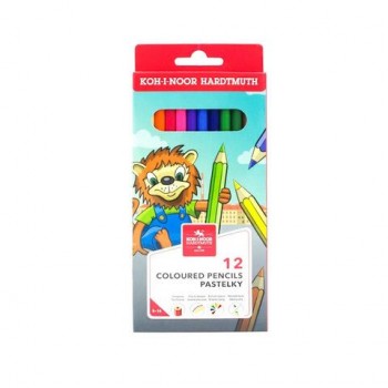 Карандаши цветные KOH-I-NOOR "LION", 12цв., 2,8мм, европодвес, 3552/12, 3552012034KS