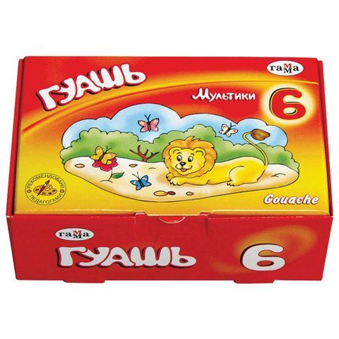 Гуашь ГАММА &quot;Мультики&quot;, 6 цветов по 20 мл, картонная упаковка, 221030