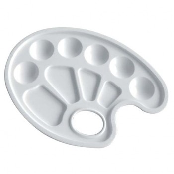 Палитра для рисования ЛУЧ 12 шт. пластиковая, овальная, 22х16 см, толщина 10 мм, 9С469-08