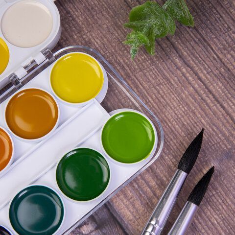 Краски акварельные ЮНЛАНДИЯ 8 шт. "ЮНЫЙ ВОЛШЕБНИК", медовые, 24 цвета, КЛАССИЧЕСКИЕ, пластик, 191325