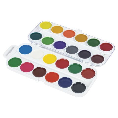 Краски акварельные ЮНЛАНДИЯ 8 шт. "ЮНЫЙ ВОЛШЕБНИК", медовые, 24 цвета, КЛАССИЧЕСКИЕ, пластик, 191325