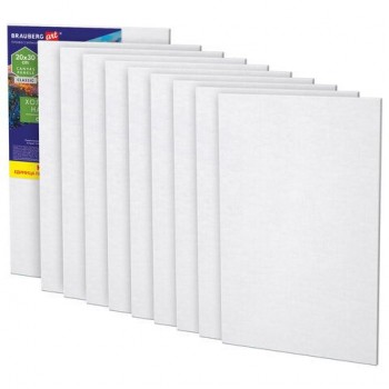 Холсты на картоне НАБОР 10 штук (20*30 см), хлопок, грунт, 280 г/м2, BRAUBERG ART CLASSIC, 192659, 192658