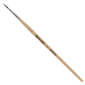 Кисть BRAUBERG 30 шт., белка, круглая, № 1, 200178