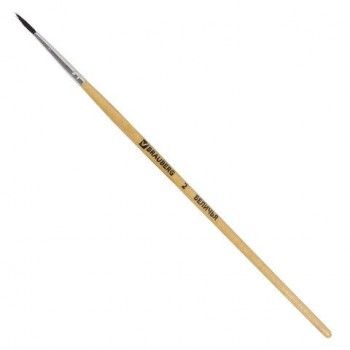 Кисть BRAUBERG 2 шт., белка, круглая, № 2, 200179