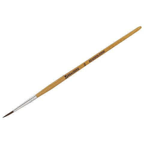 Кисть BRAUBERG 4 шт., пони, круглая, № 2, 200188