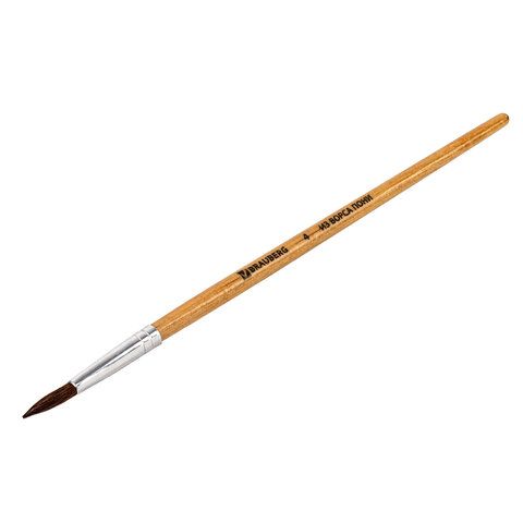 Кисть BRAUBERG 3 шт., пони, круглая, № 4, 200190