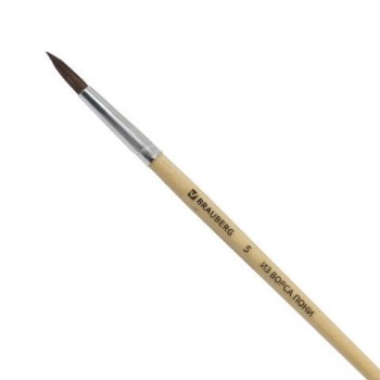 Кисть BRAUBERG 3 шт., пони, круглая, № 5, 200191