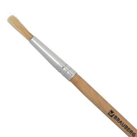Кисть BRAUBERG 3 шт., щетина, круглая, № 4, 200195