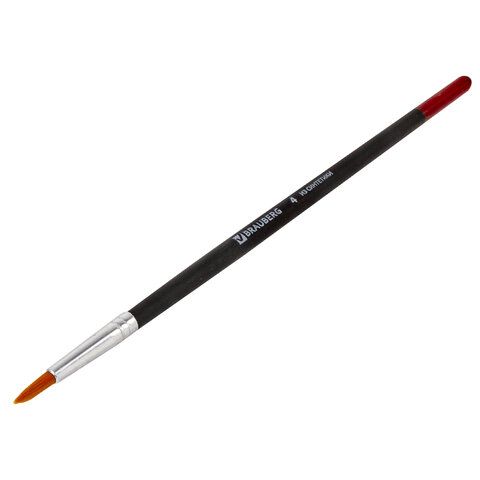 Кисть BRAUBERG 2 шт., синтетика, круглая, № 4, 200210