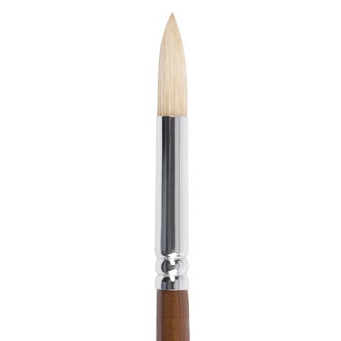 Кисть художественная профессиональная BRAUBERG ART 2 шт. CLASSIC, щетина, круглая, № 8, длинная ручка, 200710