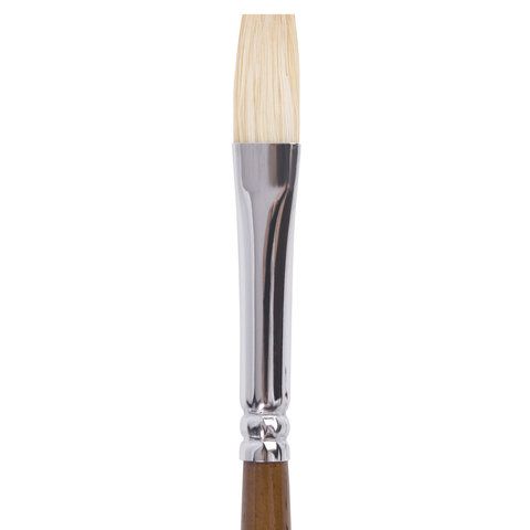 Кисть художественная профессиональная BRAUBERG ART CLASSIC, щетина, плоская, № 8, длинная ручка, 200716
