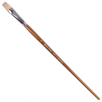 Кисть художественная профессиональная BRAUBERG ART 2 шт. CLASSIC, щетина, плоская, № 14, длинная ручка, 200719