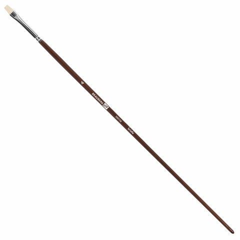 Кисть художественная профессиональная BRAUBERG ART 5 шт. CLASSIC, щетина, овальная, № 4, длинная ручка, 200728