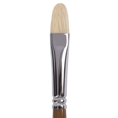Кисть художественная профессиональная BRAUBERG ART 2 шт. CLASSIC, щетина, овальная, № 10, длинная ручка, 200731
