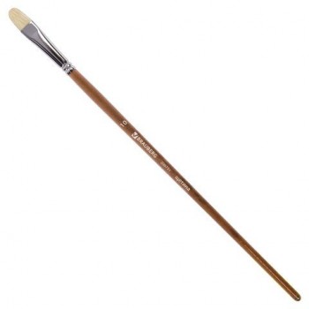 Кисть художественная профессиональная BRAUBERG ART 2 шт. CLASSIC, щетина, овальная, № 10, длинная ручка, 200731