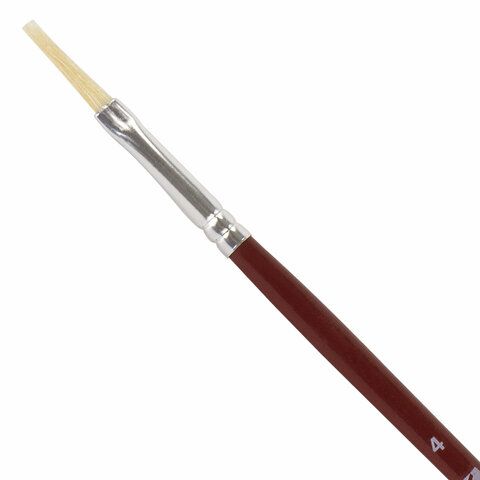 Кисть BRAUBERG 5 шт. щетина, плоская, №4, 200882
