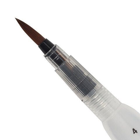 Кисть художественная BRAUBERG ART 3 шт. DEBUT, с резервуаром для воды, синтетика, № 4, короткая, 200946