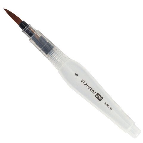 Кисть художественная BRAUBERG ART 3 шт. DEBUT, с резервуаром для воды, синтетика, № 4, короткая, 200946
