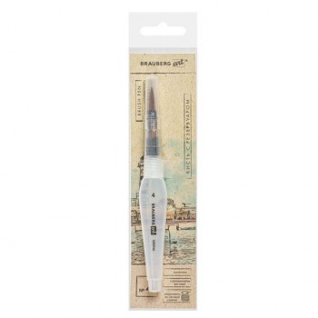 Кисть художественная BRAUBERG ART 3 шт. DEBUT, с резервуаром для воды, синтетика, № 4, короткая, 200946