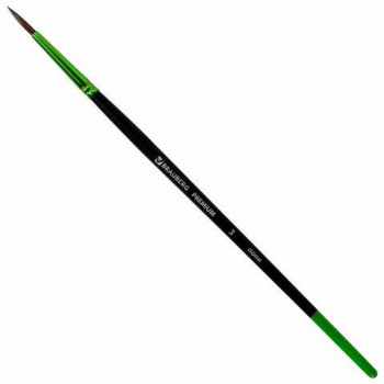 Кисть из ворса пони № 3, BRAUBERG 30 шт. PREMIUM, 200982