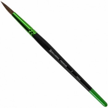 Кисть из ворса пони № 7, BRAUBERG 15 шт. PREMIUM, 200986