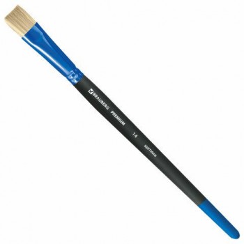 Кисть щетина, плоская № 14, BRAUBERG 5 шт. PREMIUM, 200998