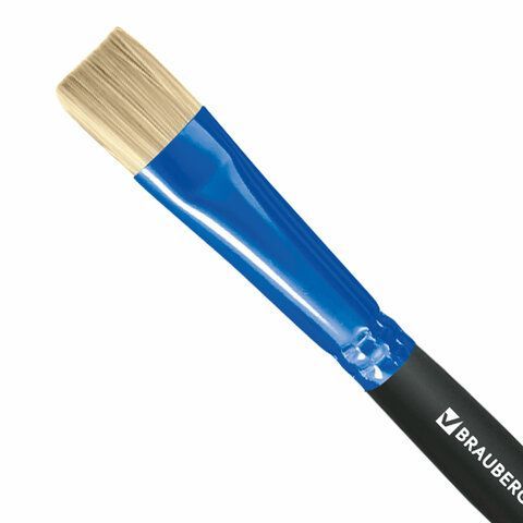 Кисть щетина, плоская № 14, BRAUBERG 5 шт. PREMIUM, 200998
