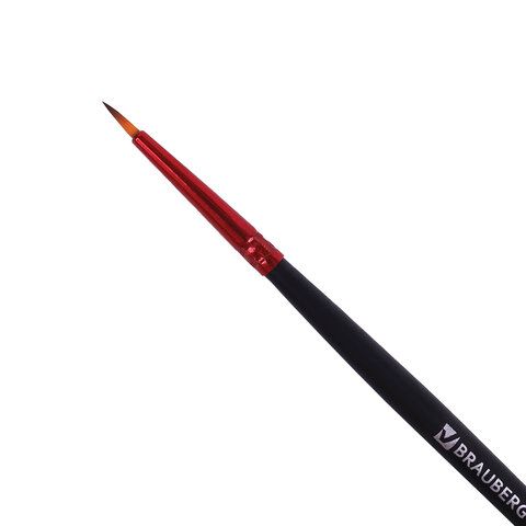 Кисть синтетика, круглая № 1, BRAUBERG 30 шт. PREMIUM, 201000
