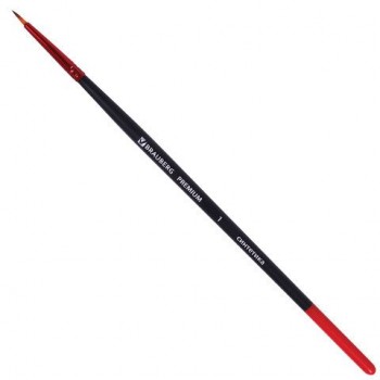 Кисть синтетика, круглая № 1, BRAUBERG 30 шт. PREMIUM, 201000