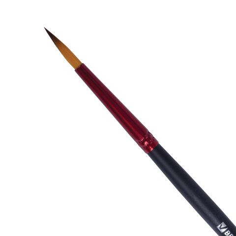 Кисть синтетика, круглая №3, BRAUBERG 30 шт. PREMIUM, 201002