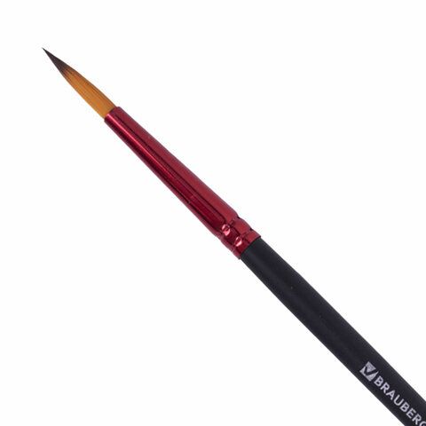 Кисть синтетика, круглая № 4, BRAUBERG 5 шт. PREMIUM, 201003