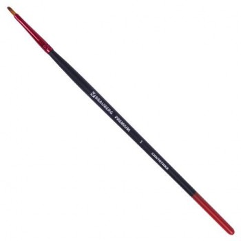 Кисть синтетика, плоская № 1, BRAUBERG 30 шт. PREMIUM, 201010