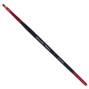 Кисть синтетика, плоская № 4, BRAUBERG 6 шт. PREMIUM, 201013