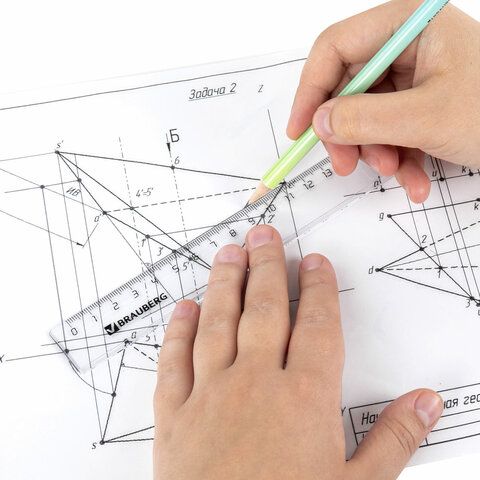 Линейка пластиковая 20 см, BRAUBERG 8 шт., прозрачная, тонированная, 210606