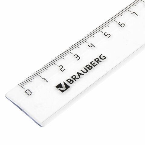 Линейка пластиковая 20 см, BRAUBERG 8 шт., прозрачная, тонированная, 210606