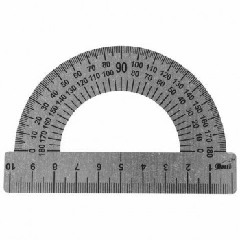 Транспортир 10 см, 180 градусов, металлический, ПИФАГОР 5 шт., 210637