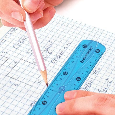 Линейка 15 см гибкая BRAUBERG 2 шт. &quot;FLEX&quot;, пластиковая, ассорти, европодвес, 210673