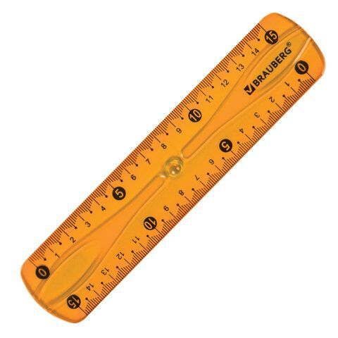 Линейка 15 см гибкая BRAUBERG 2 шт. &quot;FLEX&quot;, пластиковая, ассорти, европодвес, 210673